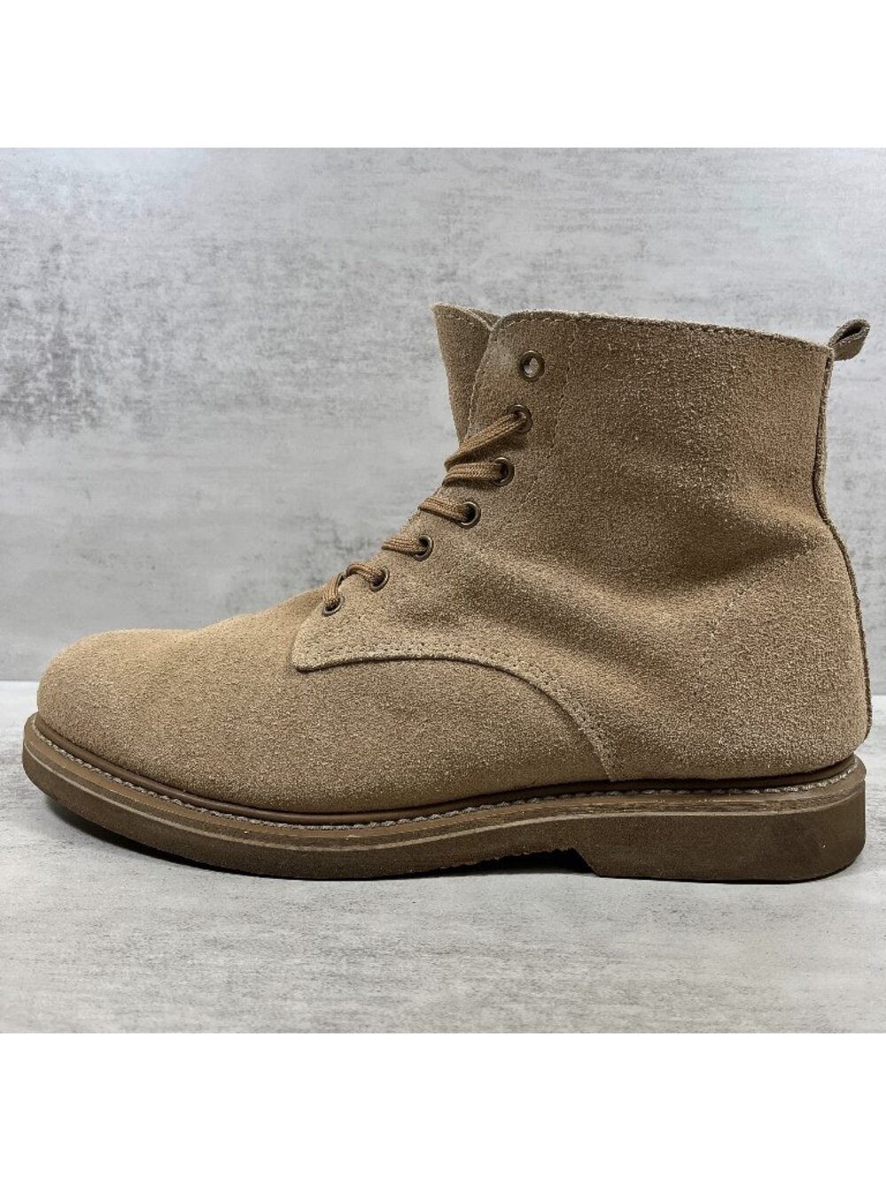 Golden Fox 6" Boondocker Suede Leather Service Work Boots - Men's Size 12 - Tan